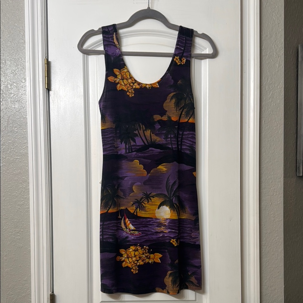 Tropical Sunset Purple Mini Dress